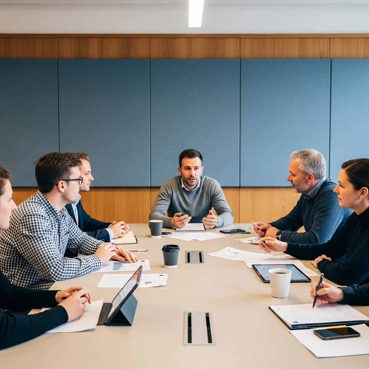 Team working in a meeting room